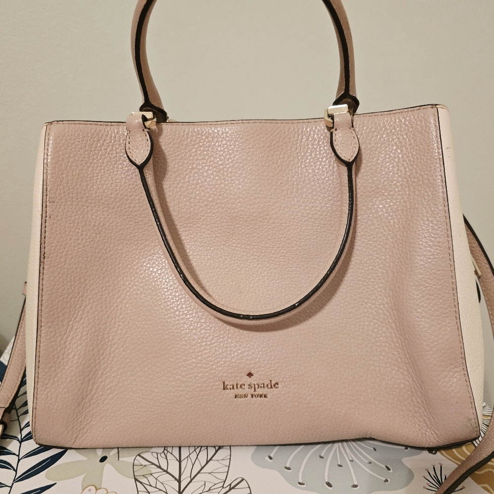 Kate Spade Leila Color Block light Pink/cream with gold hardware